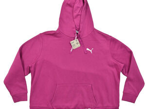 Puma Women 3X Magenta Pink Fleece Hoodie NWT Forever Better Pullover Sweatshirt